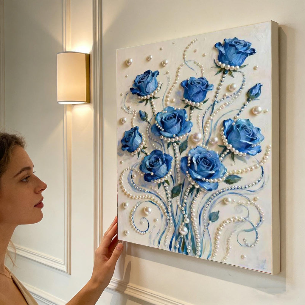 Blue Rose Pearl Diamond Painting Kit