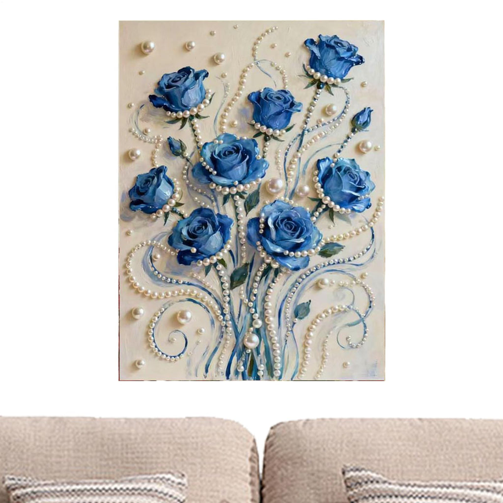 Blue Rose Pearl Diamond Painting Kit