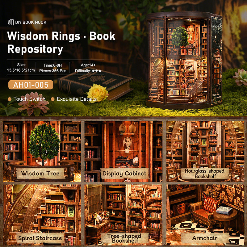 Book Nook DIY Kit – Wisdom Book Repository 3D Miniature