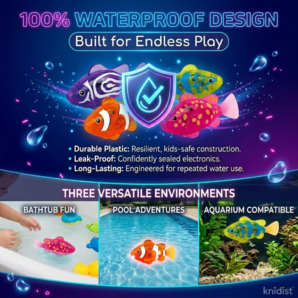 Swimming Robot Fish – LED Light Up Interactive Toy for Water