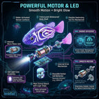 Swimming Robot Fish – LED Light Up Interactive Toy for Water