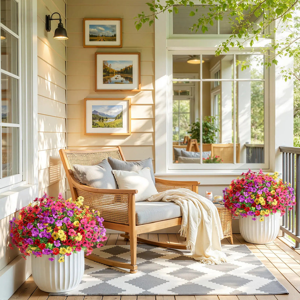 UV Resistant Faux Daisy Flowers – Outdoor Spring Porch & Garden Decor