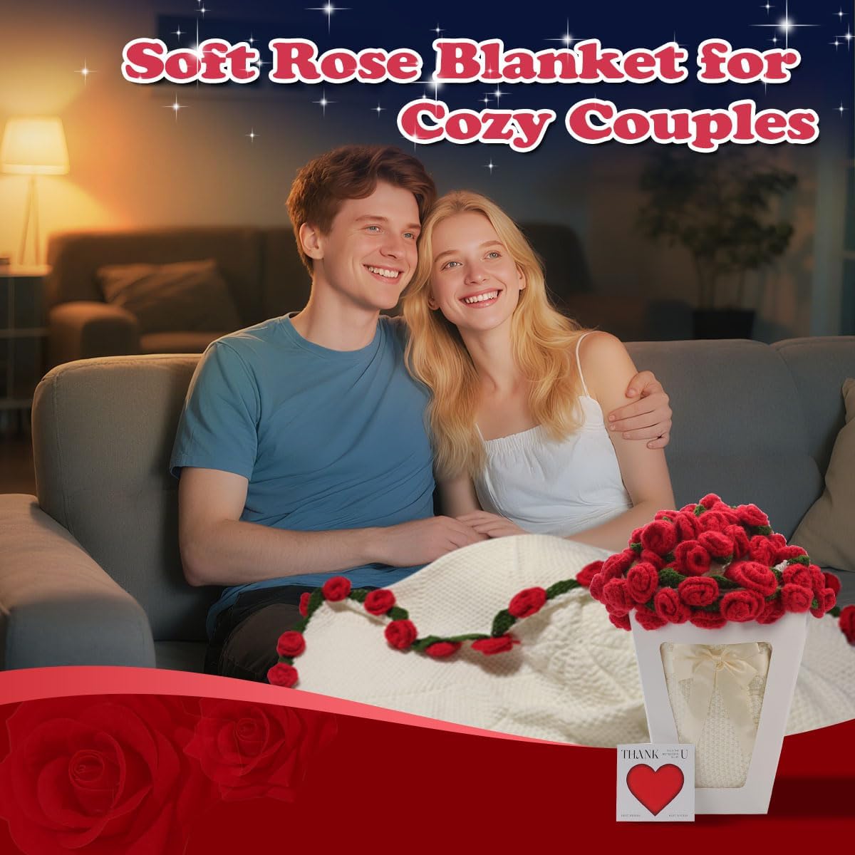 Rose Bouquet Crochet Blanket – Flower Blanket Gift