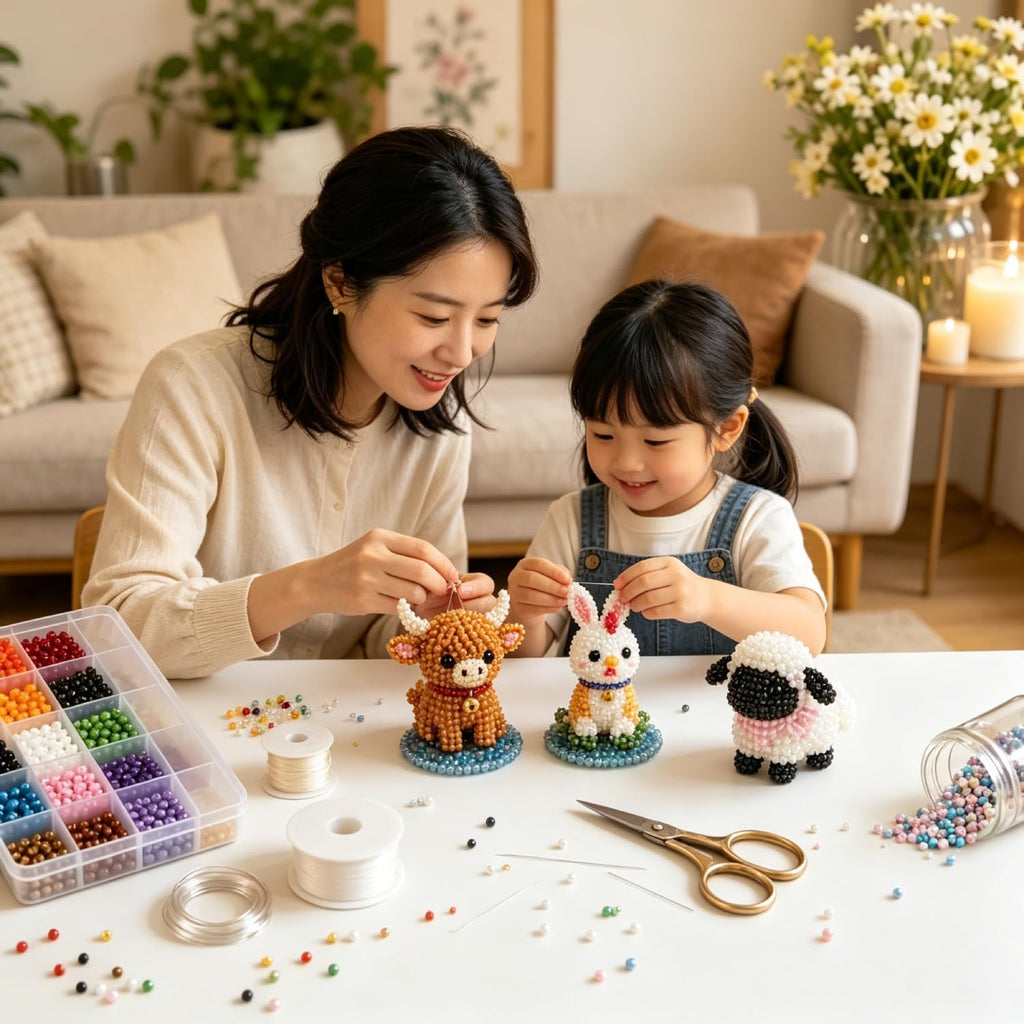Tiny 3D Beaded Animal DIY Kit – Cute Animal Beading Craft Set