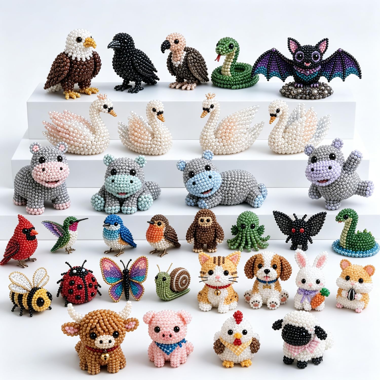 Tiny 3D Beaded Animal DIY Kit – Cute Animal Beading Craft Set
