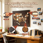USA Travel Map Puzzle – Wooden Adventure Tracker & Home Decor