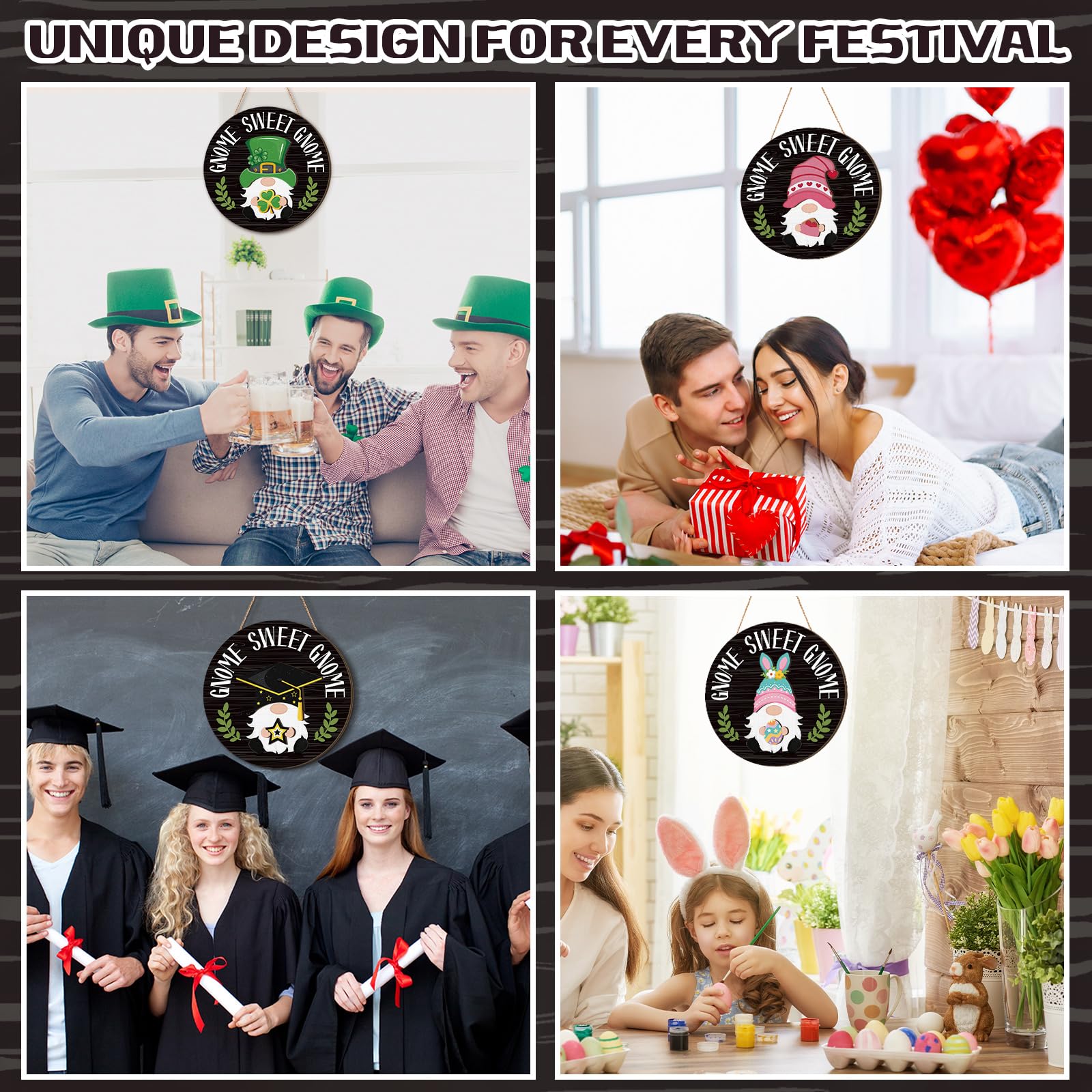 Interchangeable Wooden Gnome Decor – Holiday & Seasonal