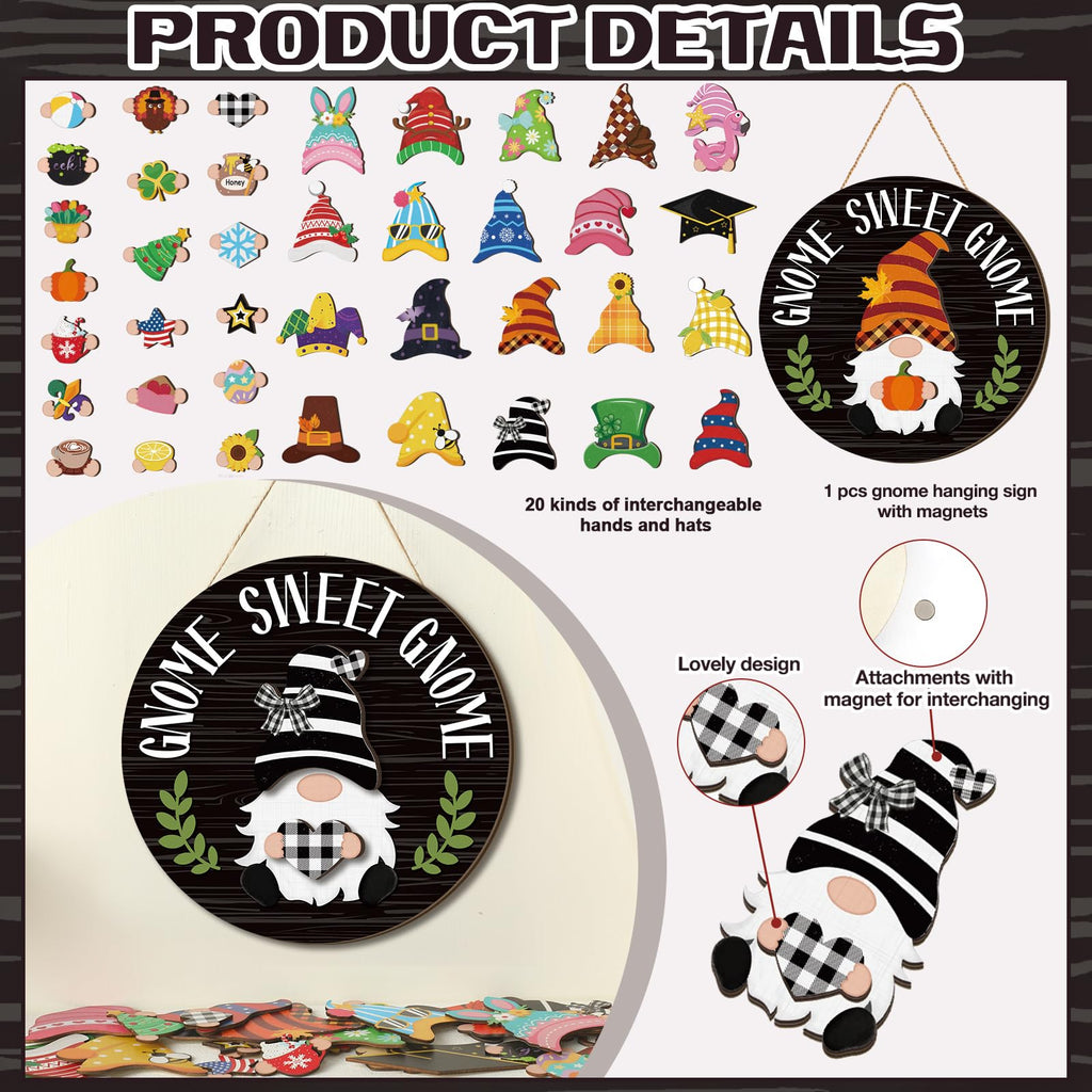 Interchangeable Wooden Gnome Decor – Holiday & Seasonal
