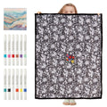 DIY Coloring Blanket for Adults – Mushroom Design with 12 Markers