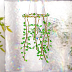 Crystal Suncatcher for Window – Boho Plant & Rainbow Decor