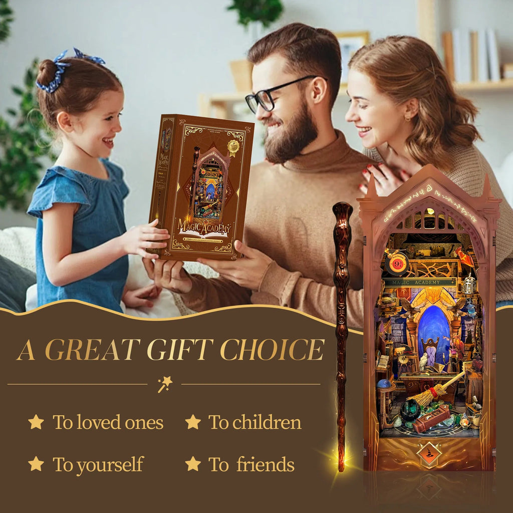 The Hidden Hall Of Magic DIY Book Nook Kit With Remote Wand