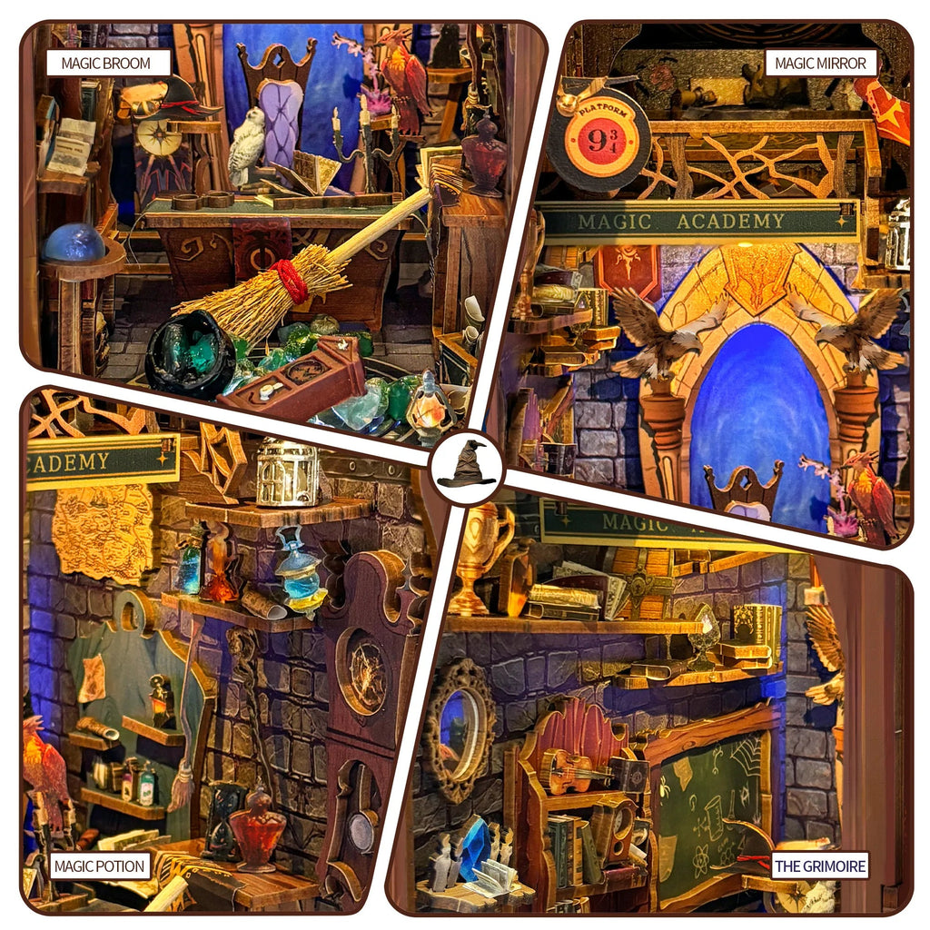 The Hidden Hall Of Magic DIY Book Nook Kit With Remote Wand