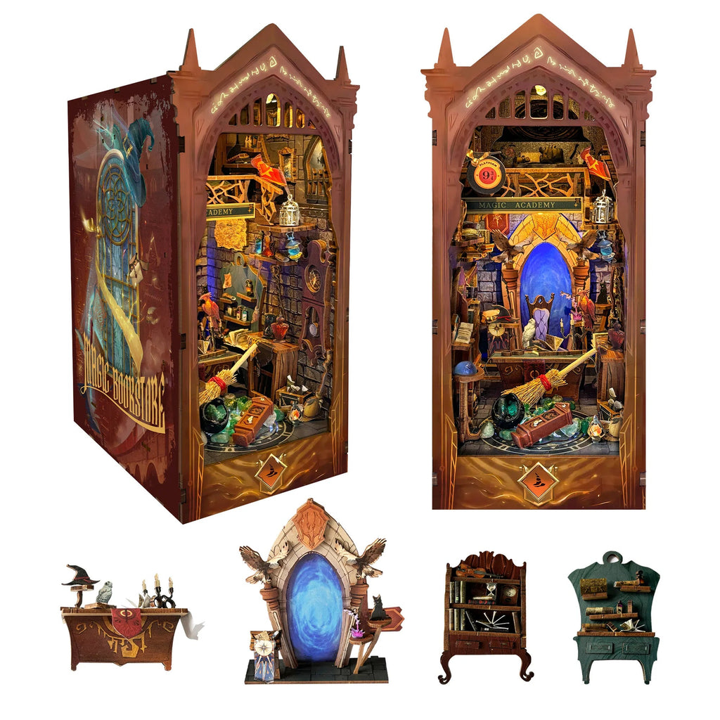 The Hidden Hall Of Magic DIY Book Nook Kit With Remote Wand